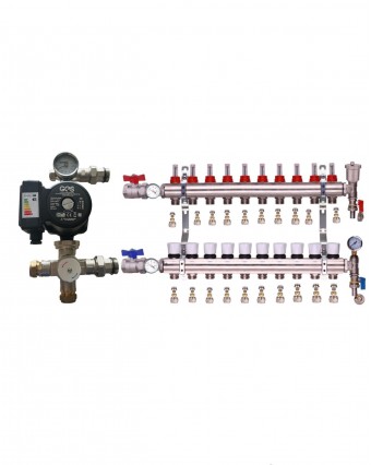 WATER UNDERFLOOR HEATING MANIFOLD 10 PORT A RATED GES PUMP KIT