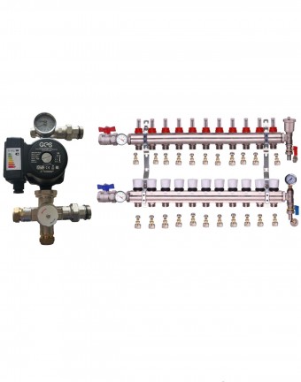WATER UNDERFLOOR HEATING MANIFOLD 11 PORT A RATED GES PUMP KIT