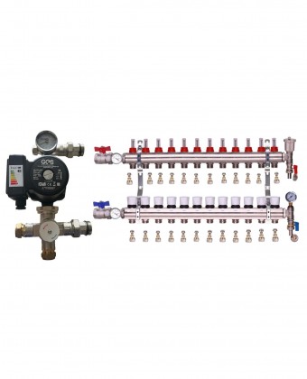 WATER UNDERFLOOR HEATING MANIFOLD 12 PORT A RATED GES PUMP KIT