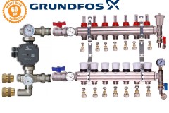 water underfloor heating manifold 2 port a rated grundfos pump kit